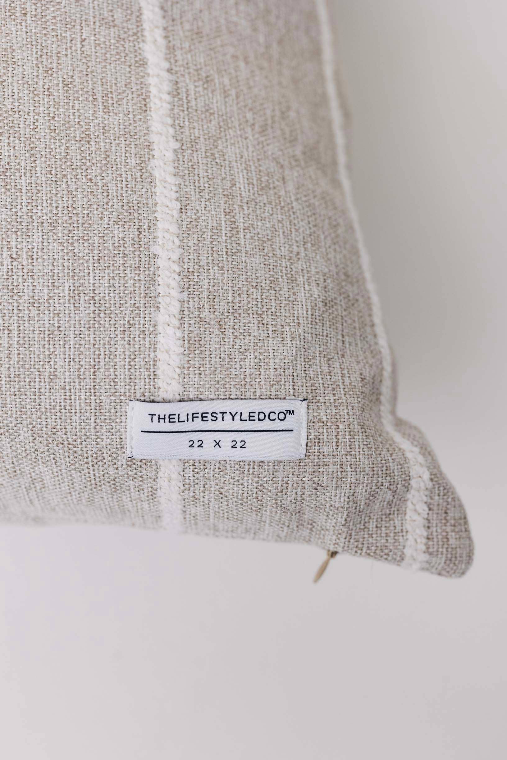 THELIFESTYLEDCO - Wholesale Throw/Decorative Pillow - Jolie Textured Slub Stripe Pillow - 3 Sizes3
