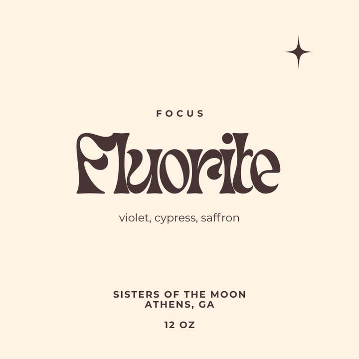 Bougie d'Intention en Fluorite pour la Concentration pour la vente par Sisters Of The Moon