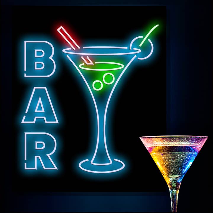 LED Neon Sign BAR 2 with remote control for wholesale by Mad About Neon