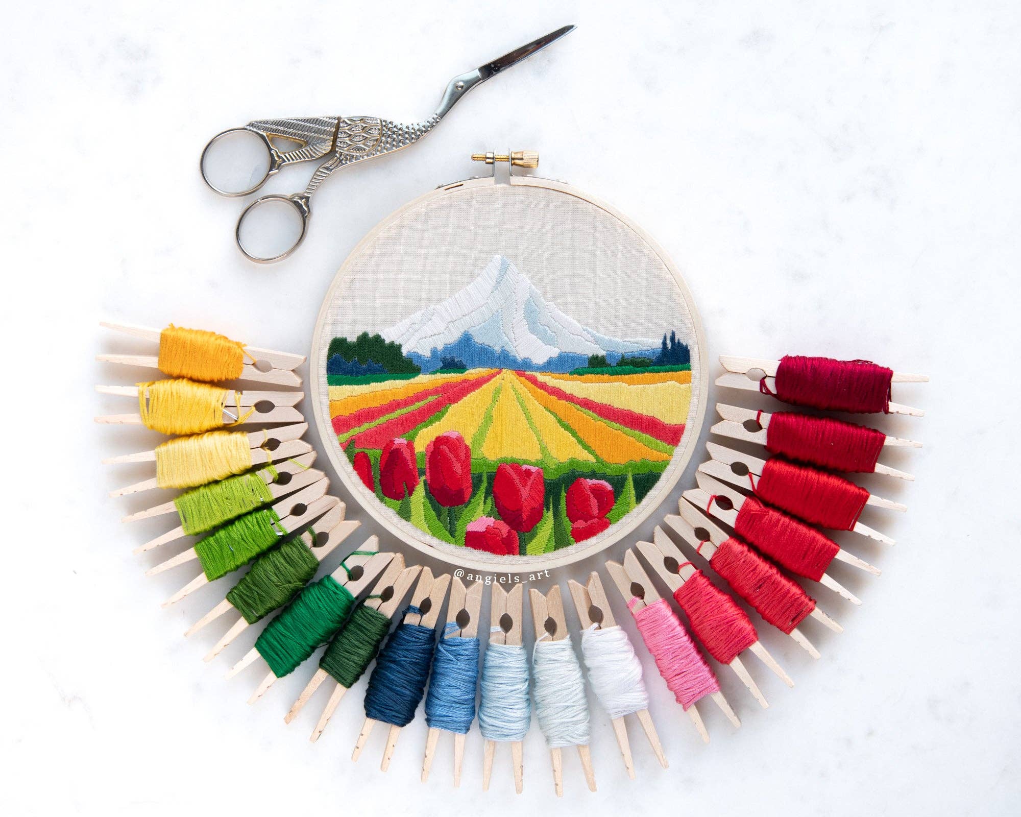 Angiels Art - Venta al por mayor Material para bordado/punto de cruz - Kit de bordado DIY para el Tulip Festival2