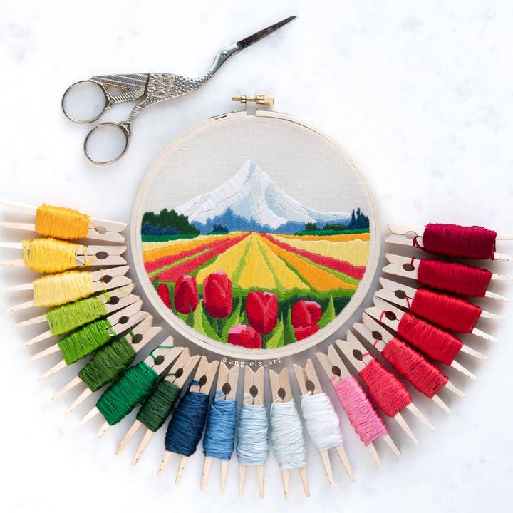 Angiels Art - Venta al por mayor Material para bordado/punto de cruz - Kit de bordado DIY para el Tulip Festival2