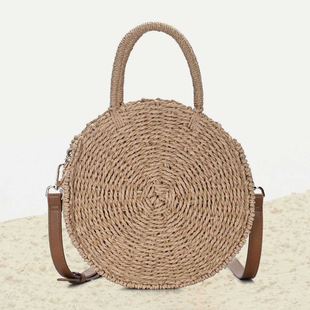 Sensibling Corp. - Venta al por mayor Bolso con asas - Mujer - Bolso bandolera redondo de paja con asa superior3