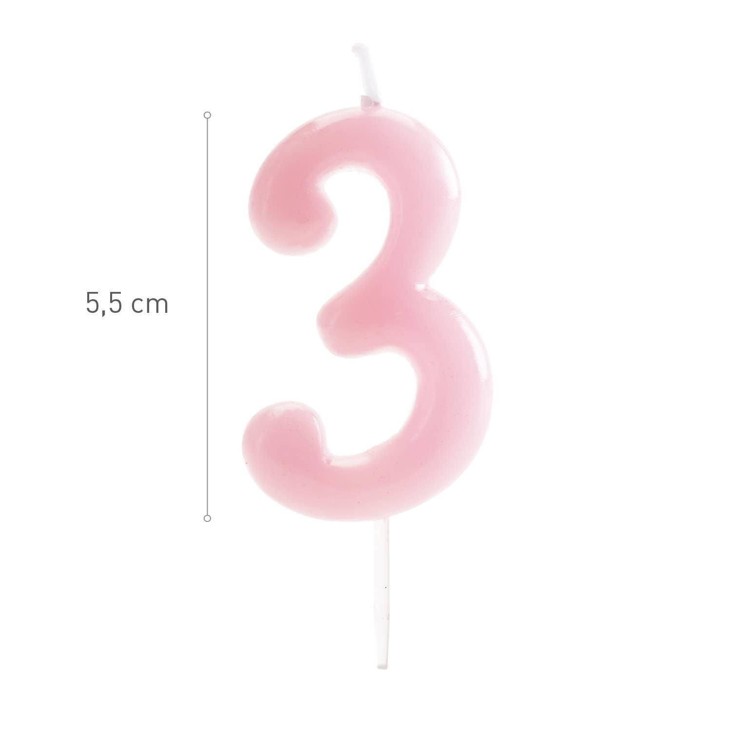 Birthday candle for decorating cakes, baby pink for wholesale on Faire12