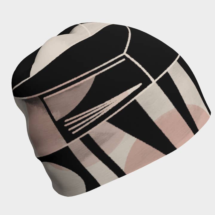 Berretto da donna nero e rosa Geometrics per la vendita all'ingrosso da parte di Lalita's Art Shop