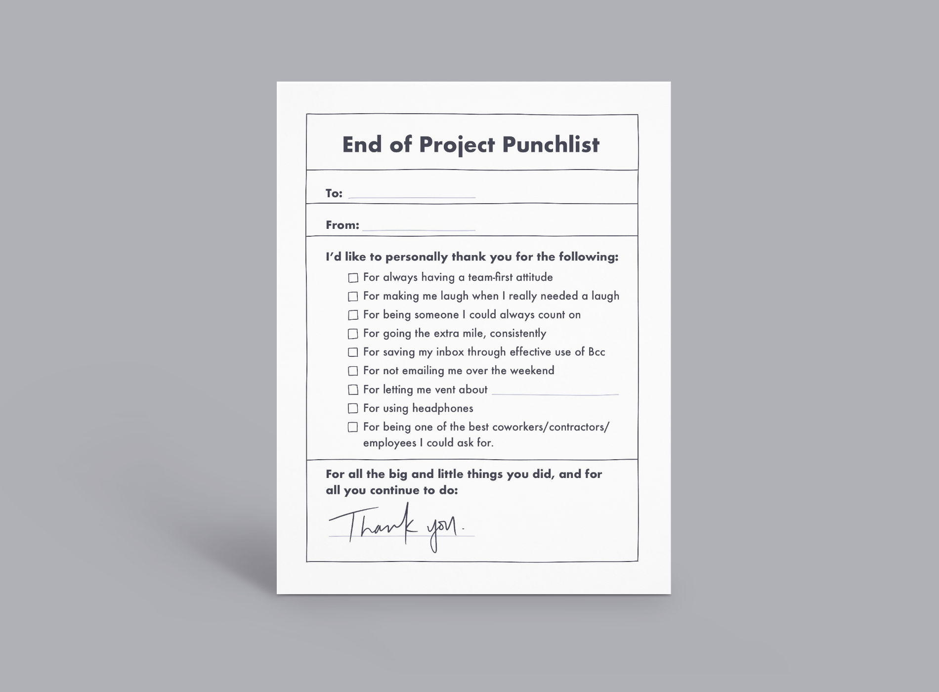 Hey Weegs – Großhandel Dankeskarten – Punchliste0