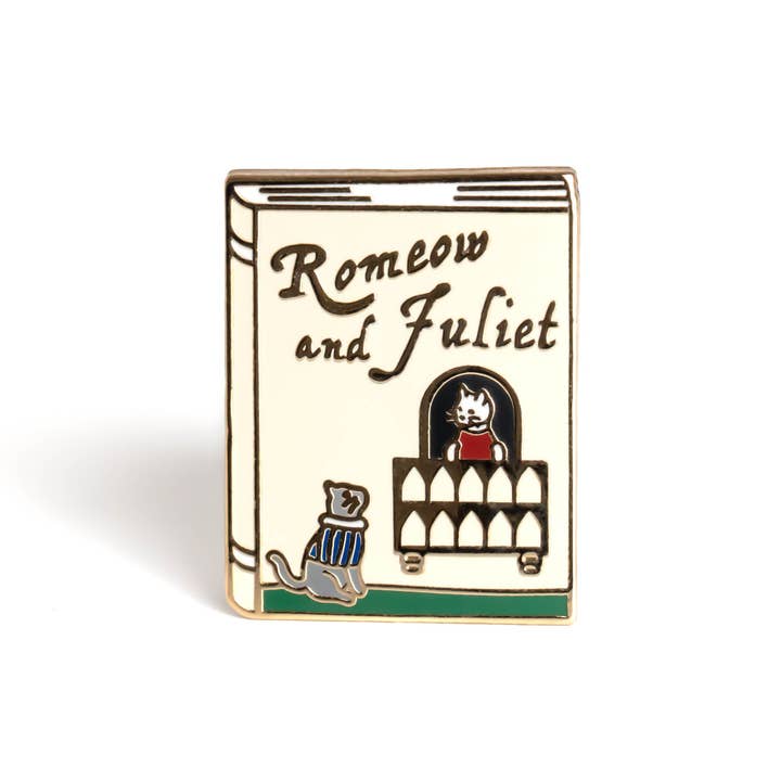 Romeow and Juliet Enamel Pin for wholesale by Bona Fide Bookworm
