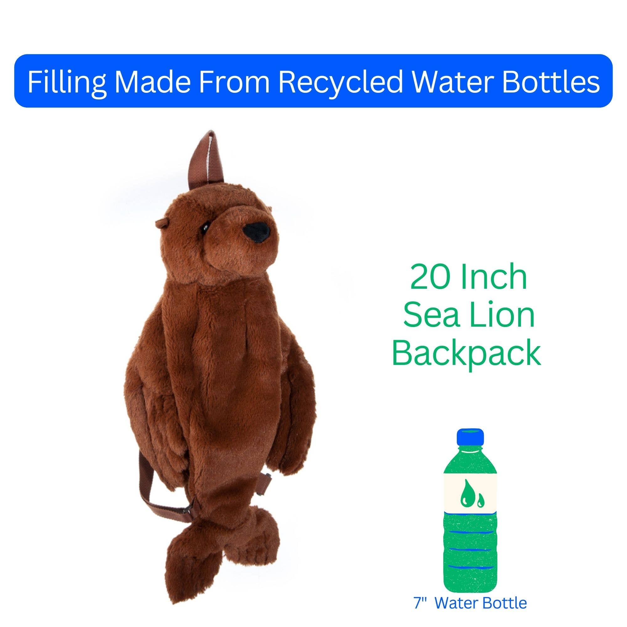 The Petting Zoo - Vente Peluche – enfant et bébé - Sac à dos en peluche Lion de mer 20"4