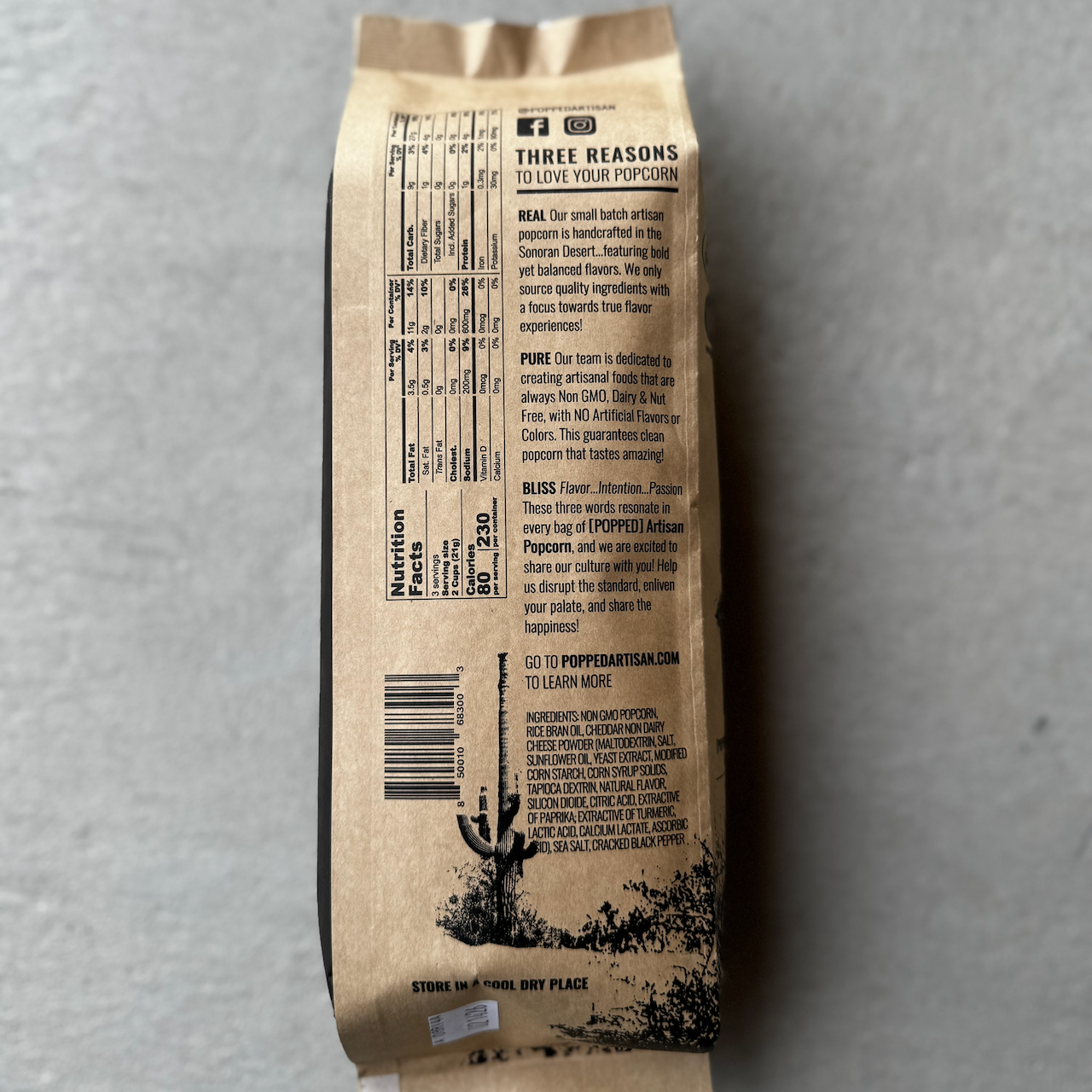 POPPED Artisan Popcorn - Wholesale Popcorn - Cheddar w/ Cracked Pepper Artisan Popcorn1