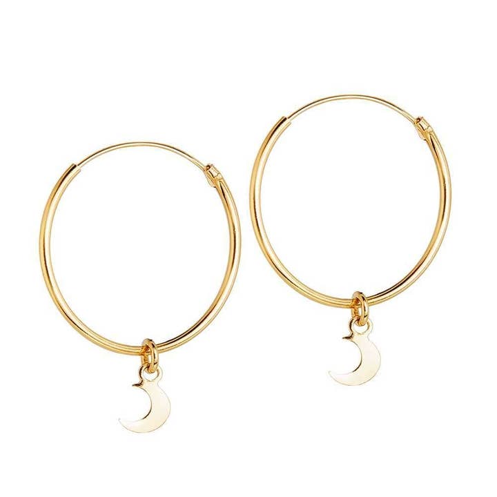 Forgyldt Hoops med Moon 22 MM for engroshandel hos Juulry