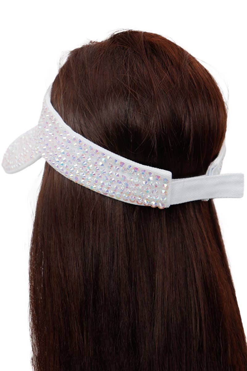 Cap Zone - Wholesale Visor - Women's - Full Bling Rhinestone Acrylic Velcro Visor17