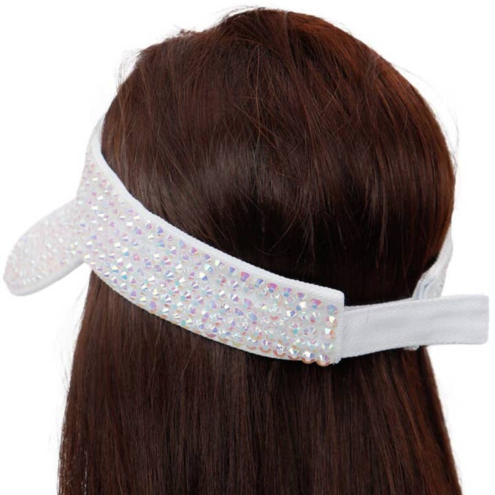 Cap Zone - Vendita all'ingrosso Visiera - Donna - Visiera in acrilico con strass e velcro completa di bling17