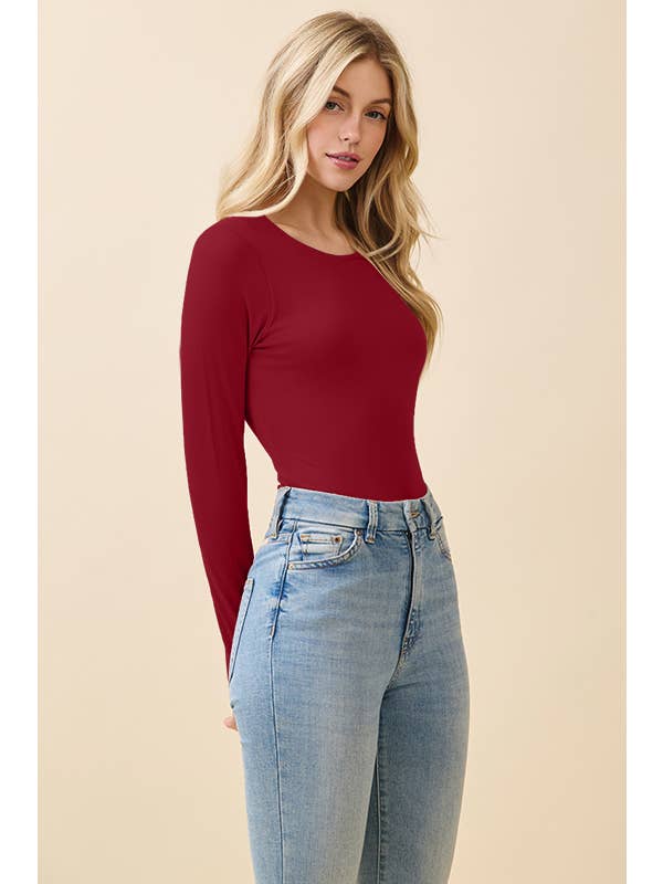 Heart & Hips - Wholesale Bodysuit - Women's - JT45980LA - CREW NECK DOUBLE LAYERED LONG SLEEVE BODYSUIT13