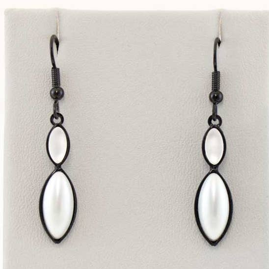 Kristina Collection - Wholesale Dangle Earrings - Double Marquis - Pearl Glacier (E99B-PW)0