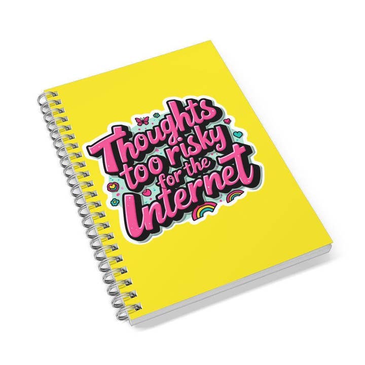 Thoughts Too Risky For The Internet Lined A5 Notebook for wholesale by Scouse Bird Shop