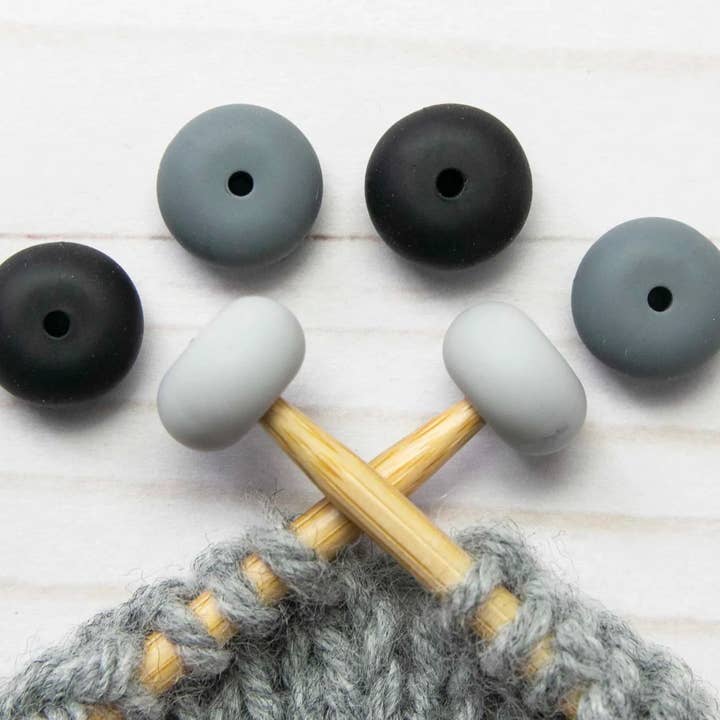 Monochrome Ovals | Stitch Stoppers for wholesale by Fox & Pine Stitches
