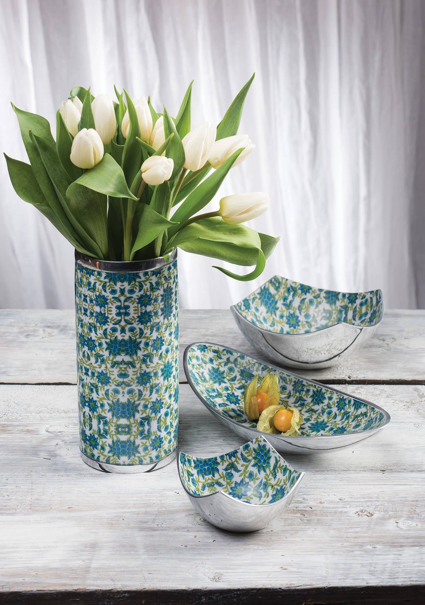 Namaste – Engroshandel Pynteæske – Blomsterprint Aluminium Hjerteæske1