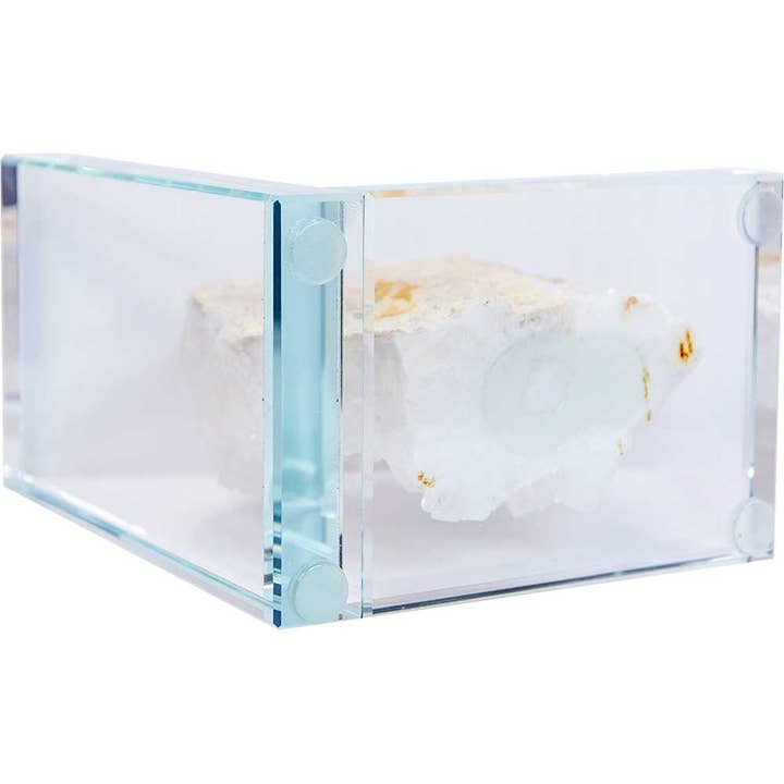 Kheops International – wholesale Bookend – Glass L Shaped Bookends - Quartz Geode Rough (Set of 2)5