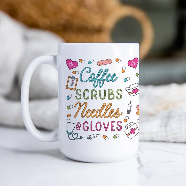 Clairmont & Co - Wholesale Coffee Mug - 15oz Coffee Mug - Nurses Gift Coffee Scrubs Needles Gloves