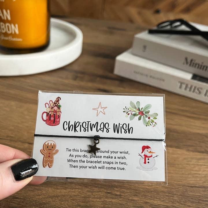 Print Perfection - Wholesale Charm/dangle bracelet - Christmas Wish Bracelet (tie string)