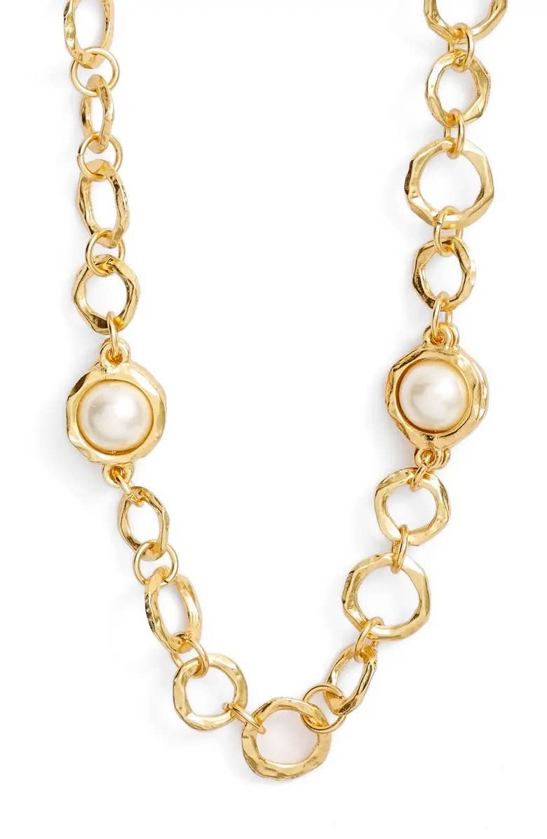 KARINE SULTAN - Wholesale Beaded/Pearl Necklace - Classic Pearl Station Necklace: A Chic Accessory