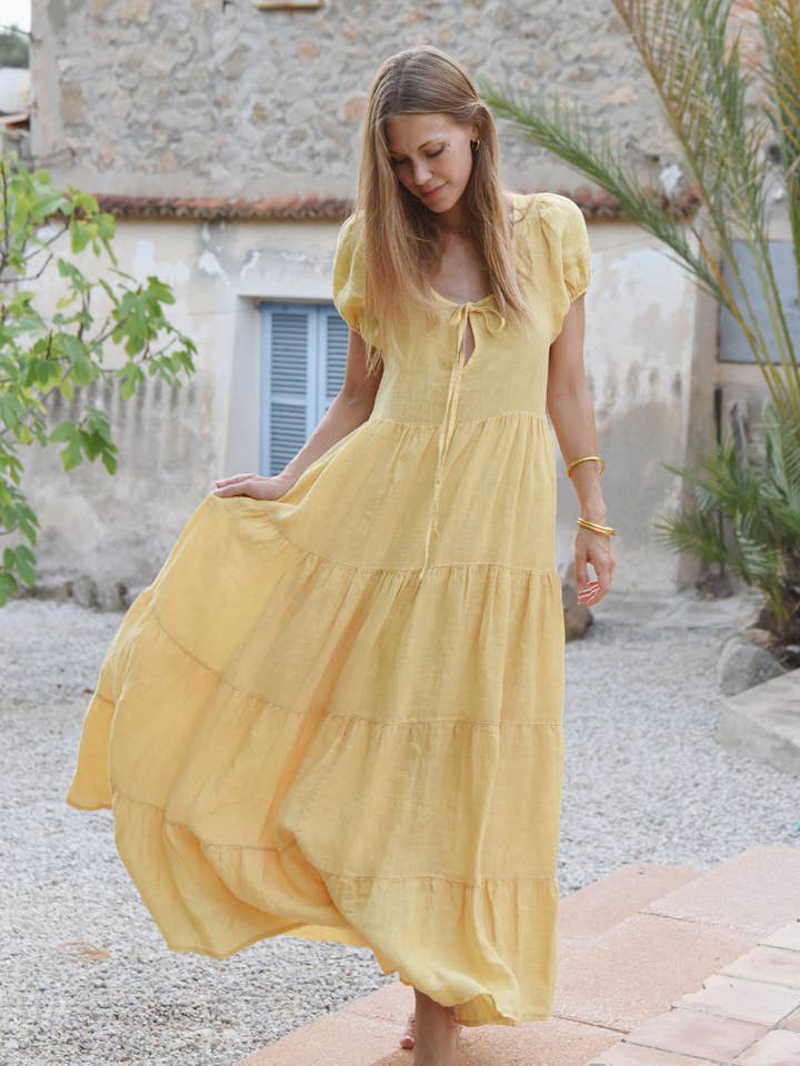 The Luna Dress // Sunflower for wholesale by Beachwood The Label