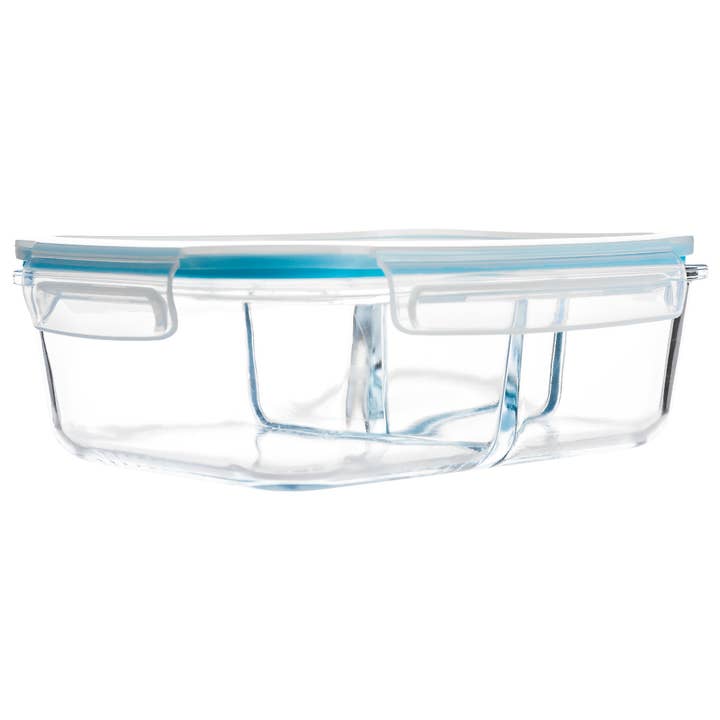 Lexi Home - Wholesale Food Storage Container - 51 oz. Glass Lock & Seal Containers with 3-Compartments