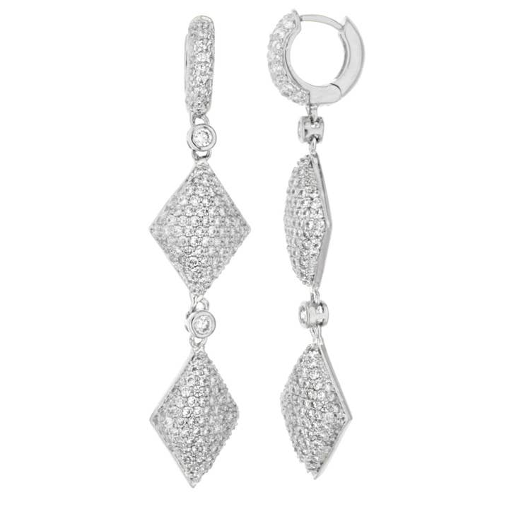 Orecchini Glamour Pave Rhombus per la vendita all'ingrosso da parte di Lauren G Adams