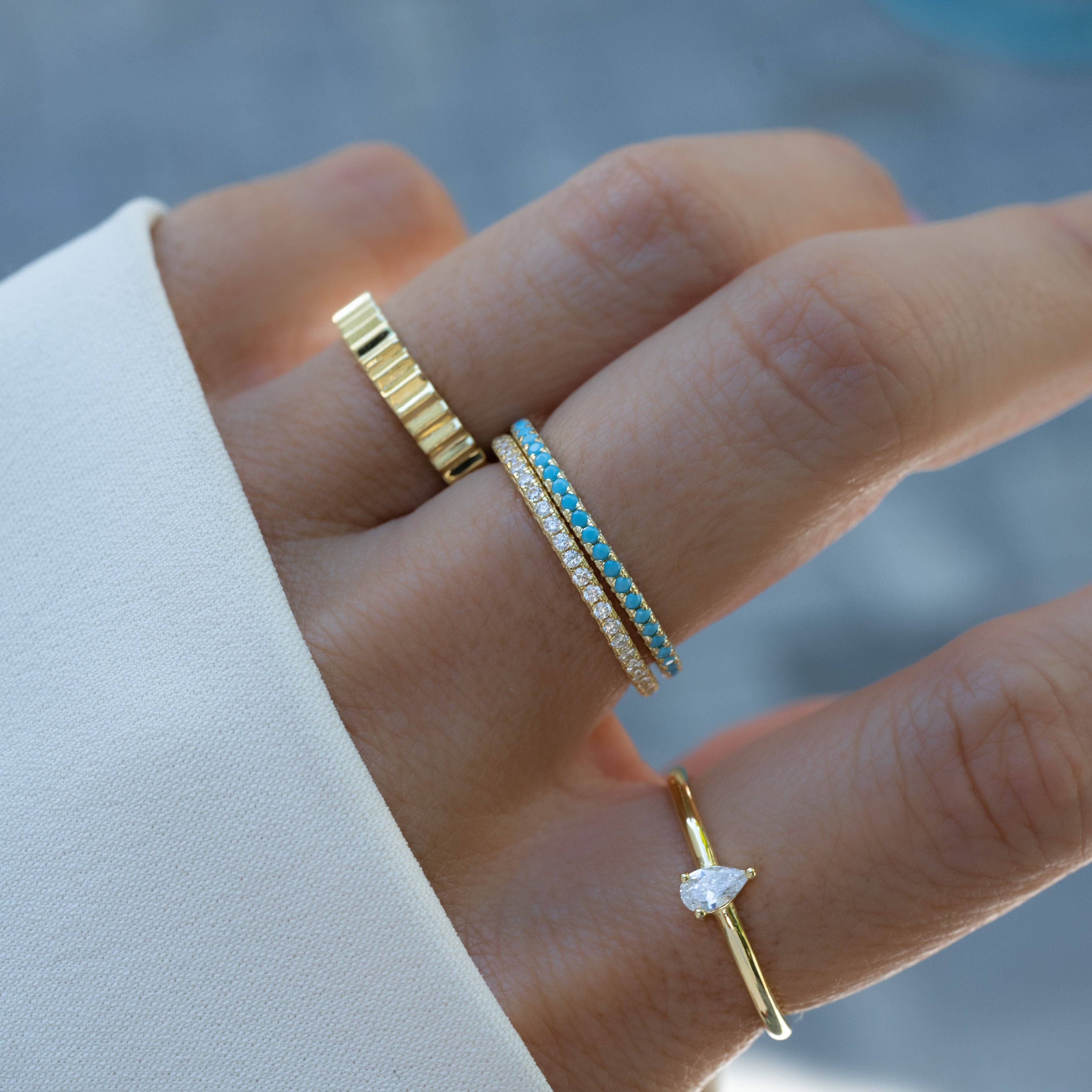 Sami Jewels - Vente Bague avec plusieurs pierres - Bague Turquoise Eternity5