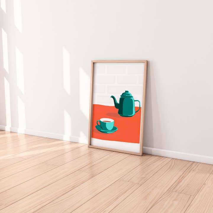 Illustrator maker - Wholesale Art print - Tea Makes Everything Better - Cup of Tea with Illustration1