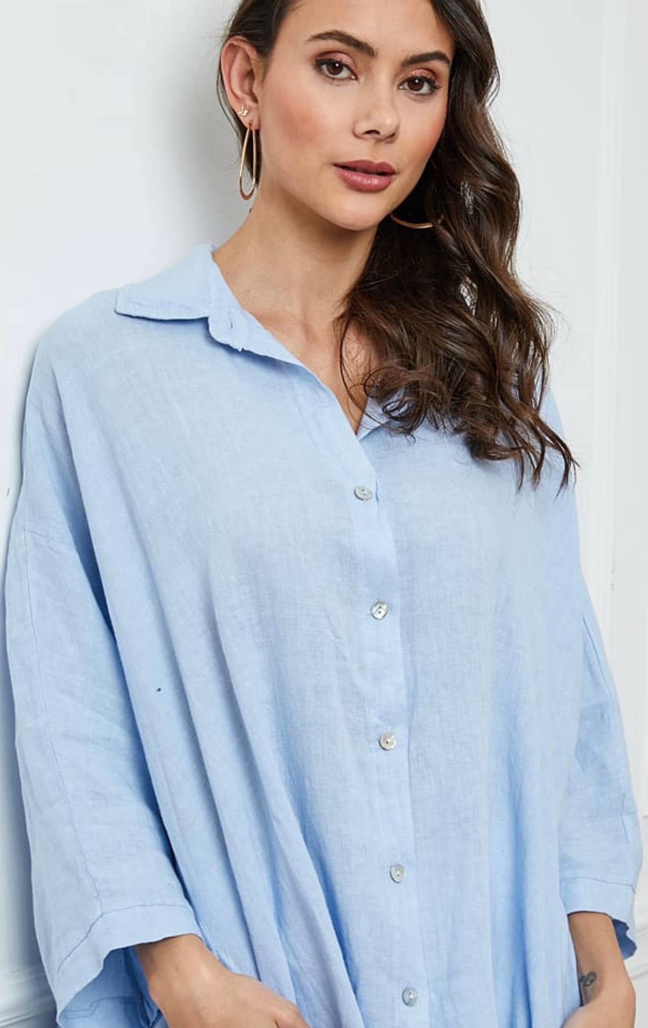 LÉA & LUC - Wholesale Button Down Shirt - Women's - 100% Linen Shirt REF. 285827
