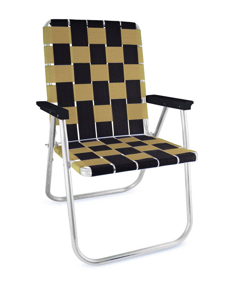 Lawn Chair USA - Wholesale Folding Chair - Black & Gold Classic Chair