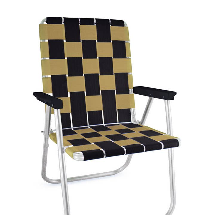 Lawn Chair USA - Wholesale Folding Chair - Black & Gold Classic Chair0