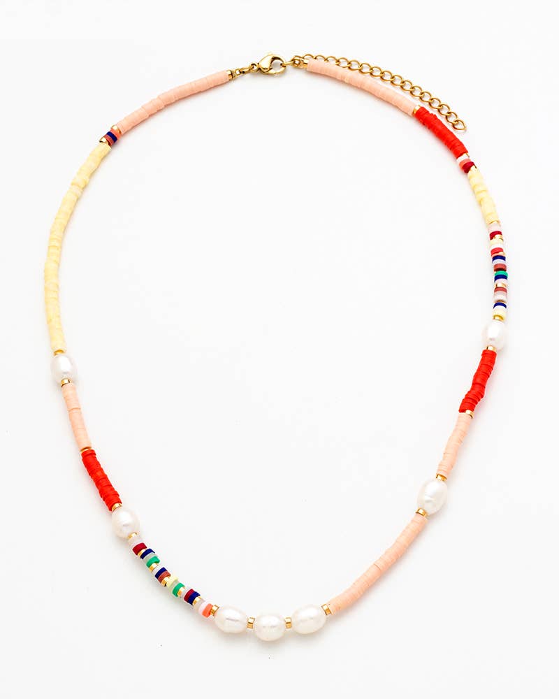 Bijoux 7bis - Wholesale Beaded/Pearl Necklace - Steel Rondelle Gum Beads Necklace1