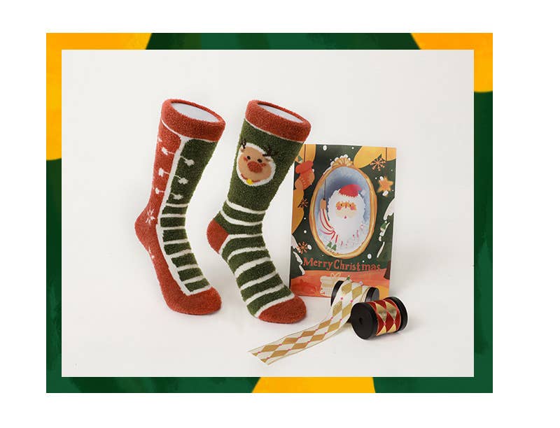 Sacchetto regalo - 3 paia Sacchetto regalo per 3 paia di calzini natalizi spessi e caldi di media lunghezza in vendita all'ingrosso su Faire8