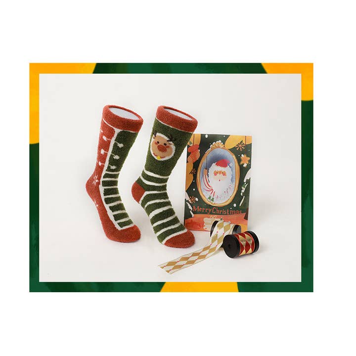 Sacchetto regalo - 3 paia Sacchetto regalo per 3 paia di calzini natalizi spessi e caldi di media lunghezza in vendita all'ingrosso su Faire8