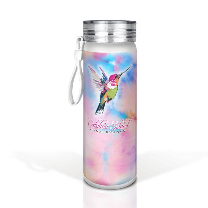 Customizable Frosted Glass 20oz Bottle: Annas Hummingbird T for wholesale by Matrix
