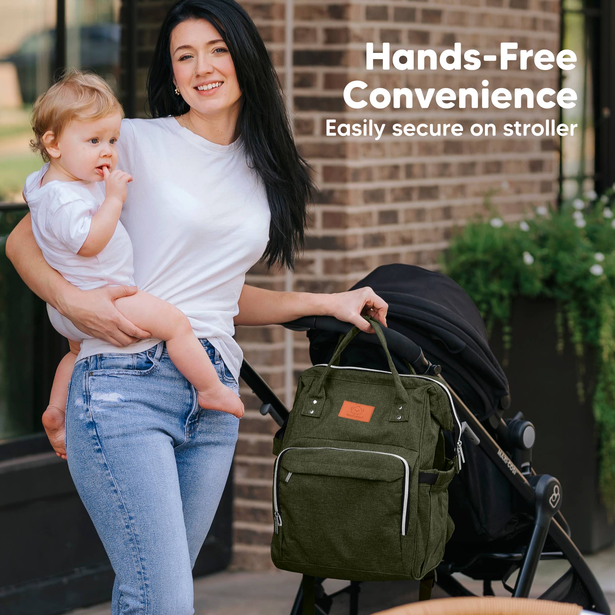 Dark Olive Original Diaper Bag Backpack, Baby Bags with Changing Pad for wholesale on Faire5