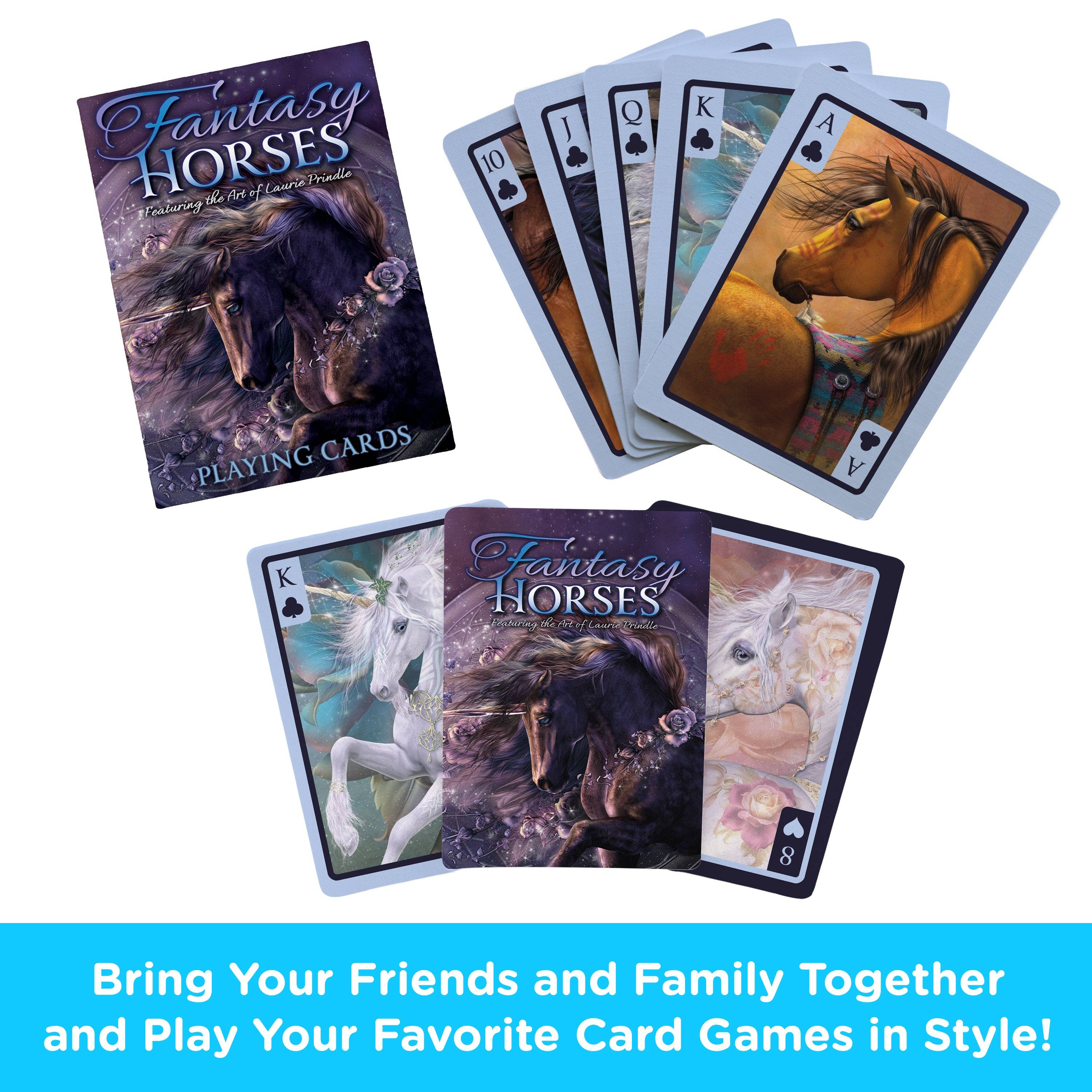 AQUARIUS, GAMAGO, ICUP, & ROCK SAWS by NMR Brands - Wholesale Playing Cards - Laurie Prindle - Fantasy Horses Playing Cards1