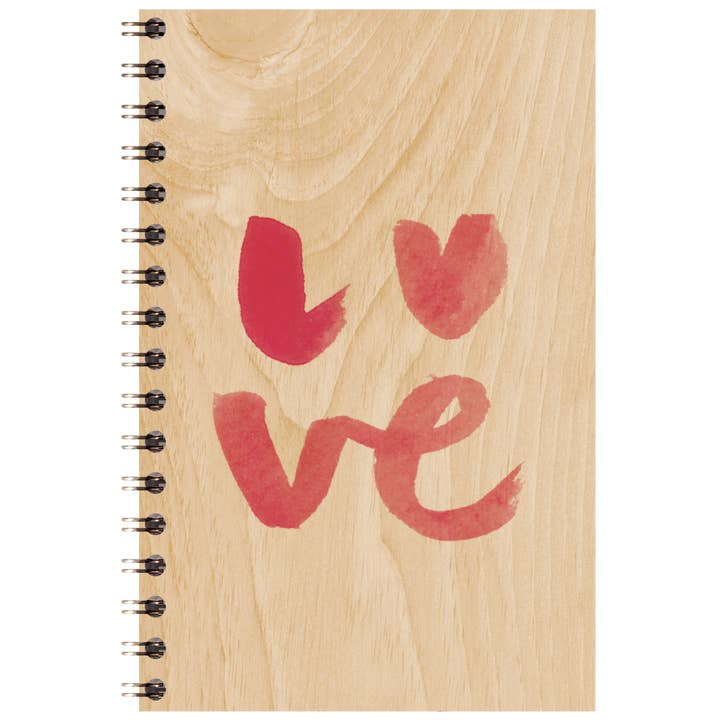 Caderno de madeira pintado palavras amor por atacado de Woodhi