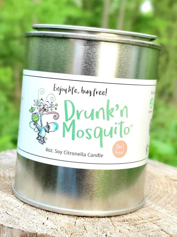 8 oz. Travel Rugged Soy Citronella Candle for wholesale by Drunk'n Mosquito
