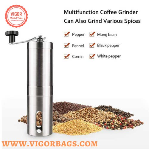 Mix Match Colors Portable Hand Coffee Bean Grinder Adjustable Knob Settings - for wholesale on Faire3