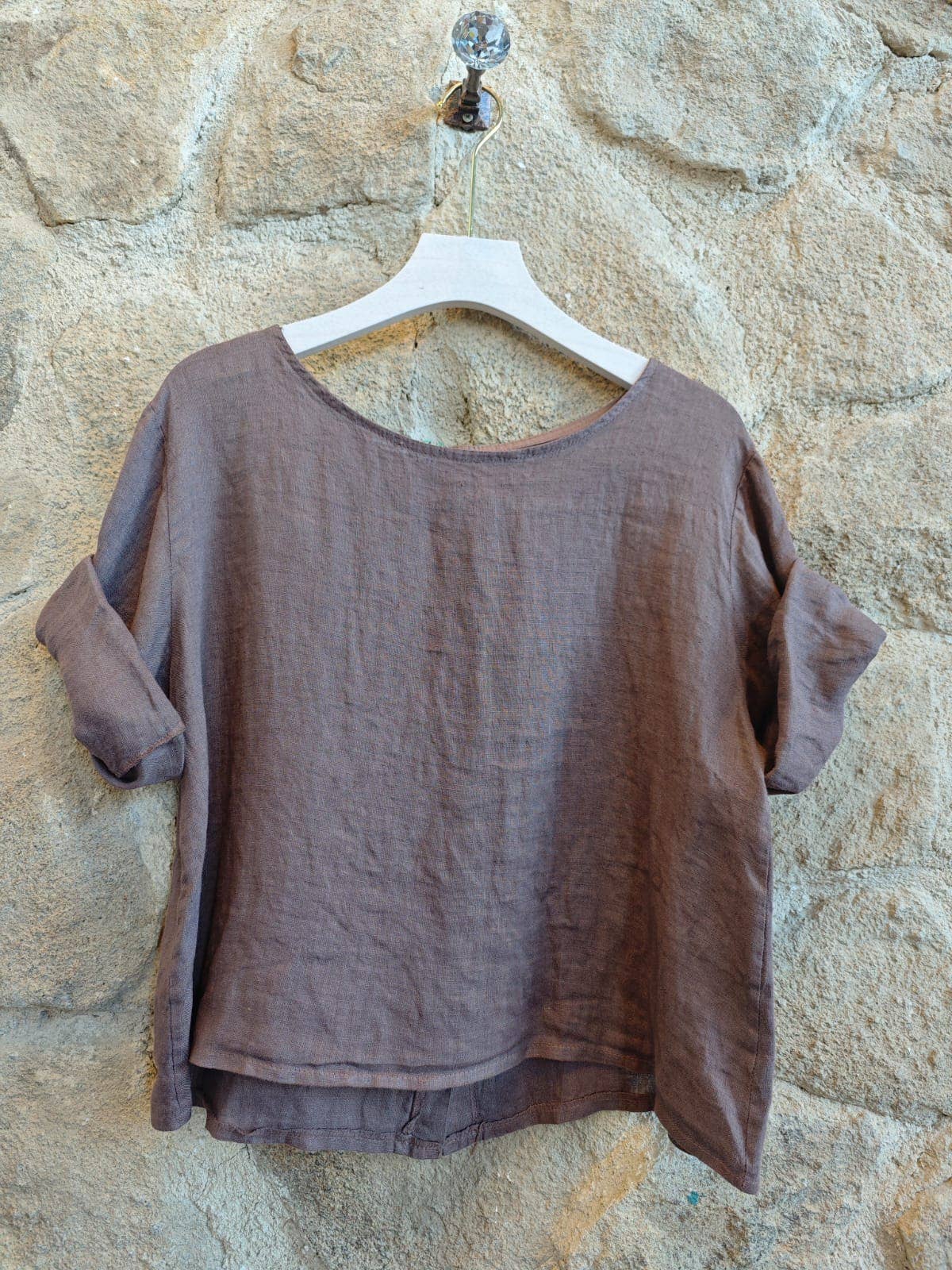 Linen & More – Engroshandel Bluse - Dame – Basic kort bluse i 100 % hør9