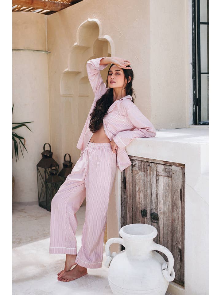 Me+Lia - Wholesale Sleepwear Set - Women's - Cecile Pyjama PJs Long Set - Pink 1