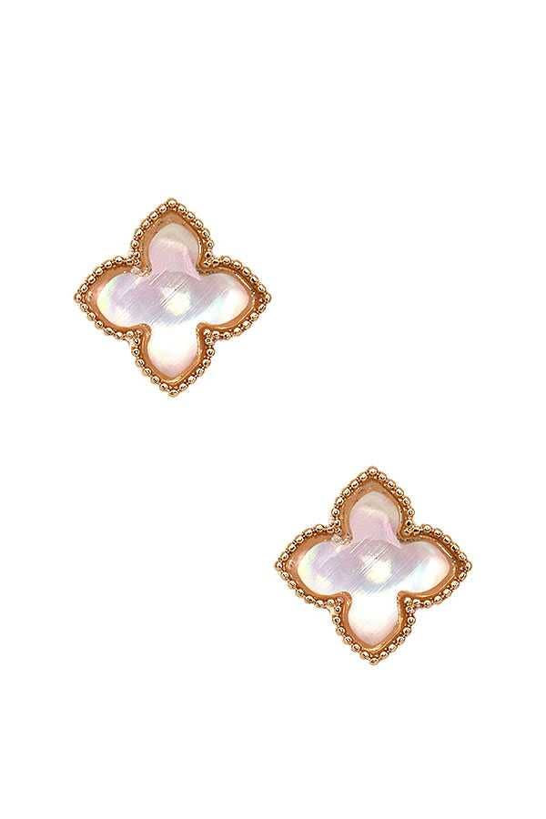 anbfashion - Wholesale Stud/Post Earrings - FOUR PETAL FLOWER POST EARRING 5424
