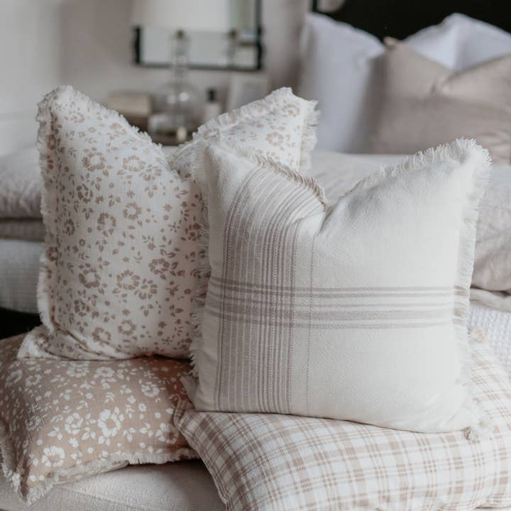 Porter Lane Home - Wholesale Throw Pillow Cover - Plaid Fringe Pillow Cover | Fleur + Fray Collection1