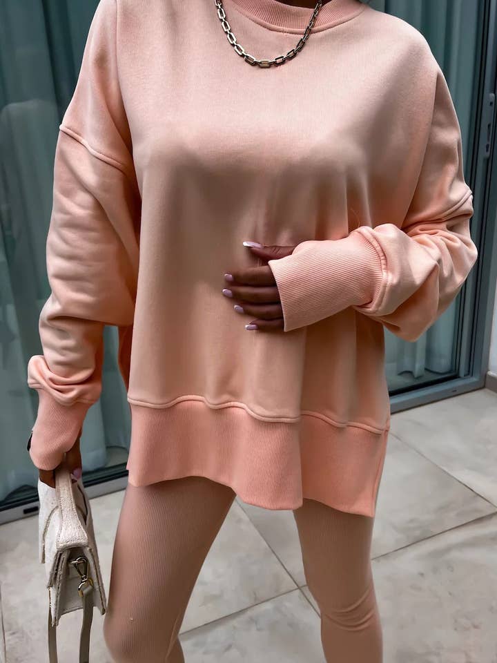 Rosa Clothing - Wholesale Lounge Set - Women's - slouchy plain sweatshirt & leggings set