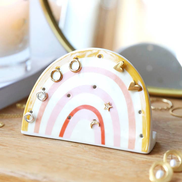 Rainbow Ceramic Earring Holder for wholesale by Lisa Angel