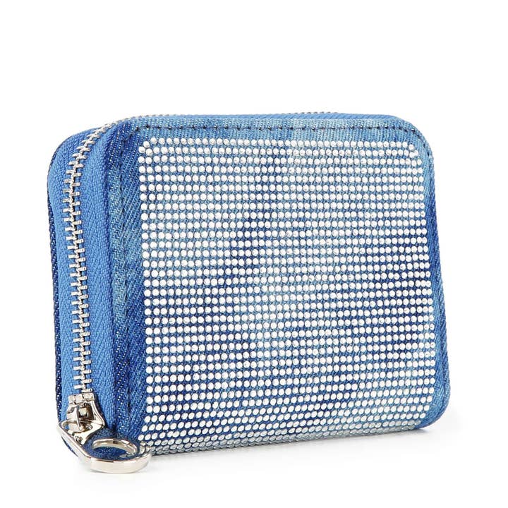 Handbag Express - Wholesale Wallet - Women's - Rhinestone Design Petite Zip Around Wallet0