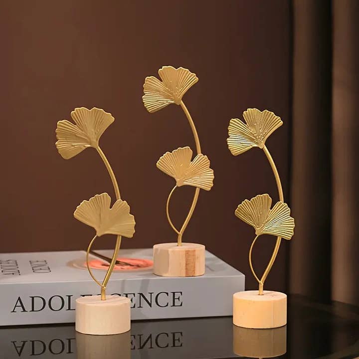 Huis Van Merken - Wholesale Decorative Tabletop Object - 1pc/2pcs Simple INS Style Nordic Iron Art Ginkgo Leaf Decoration1