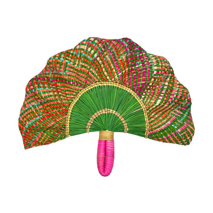 Ventilateur à main Toquilla Frilly Rainbow pour la vente par Coro Cora™